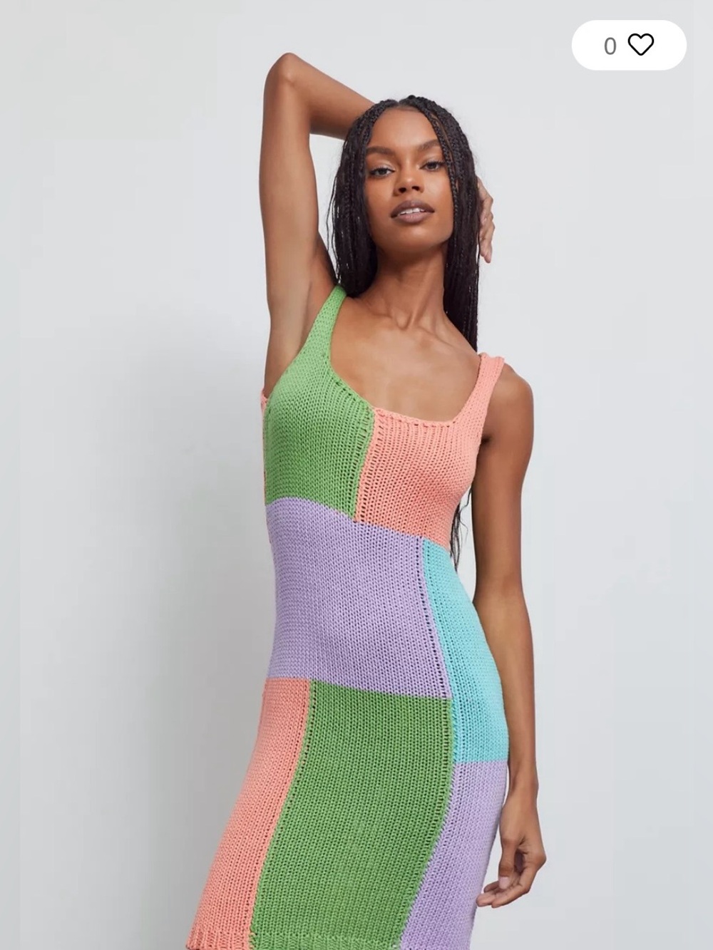 Colorblock Knit Tank Dress in Pastel Mix